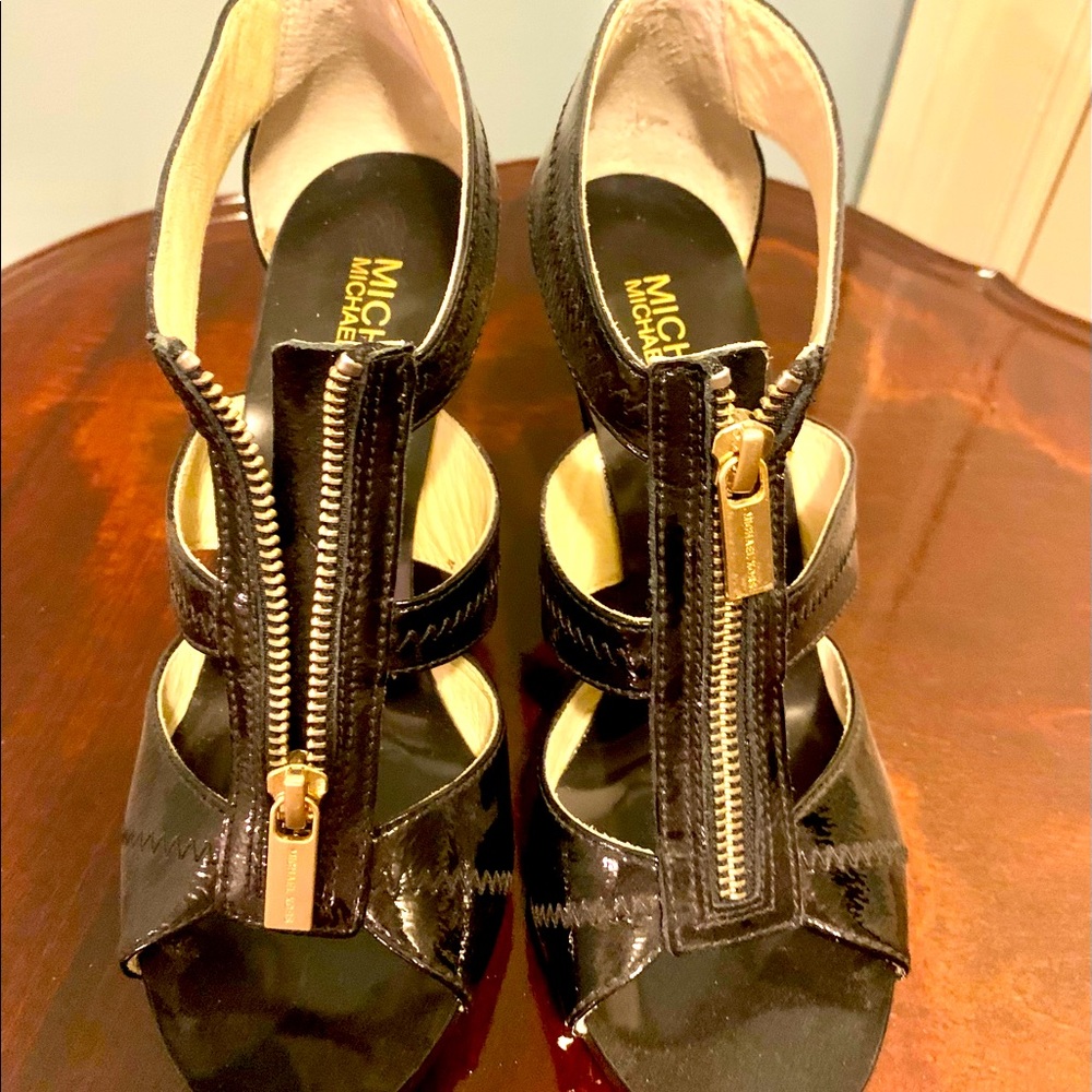 Michael Kors black leather heels. Size 7